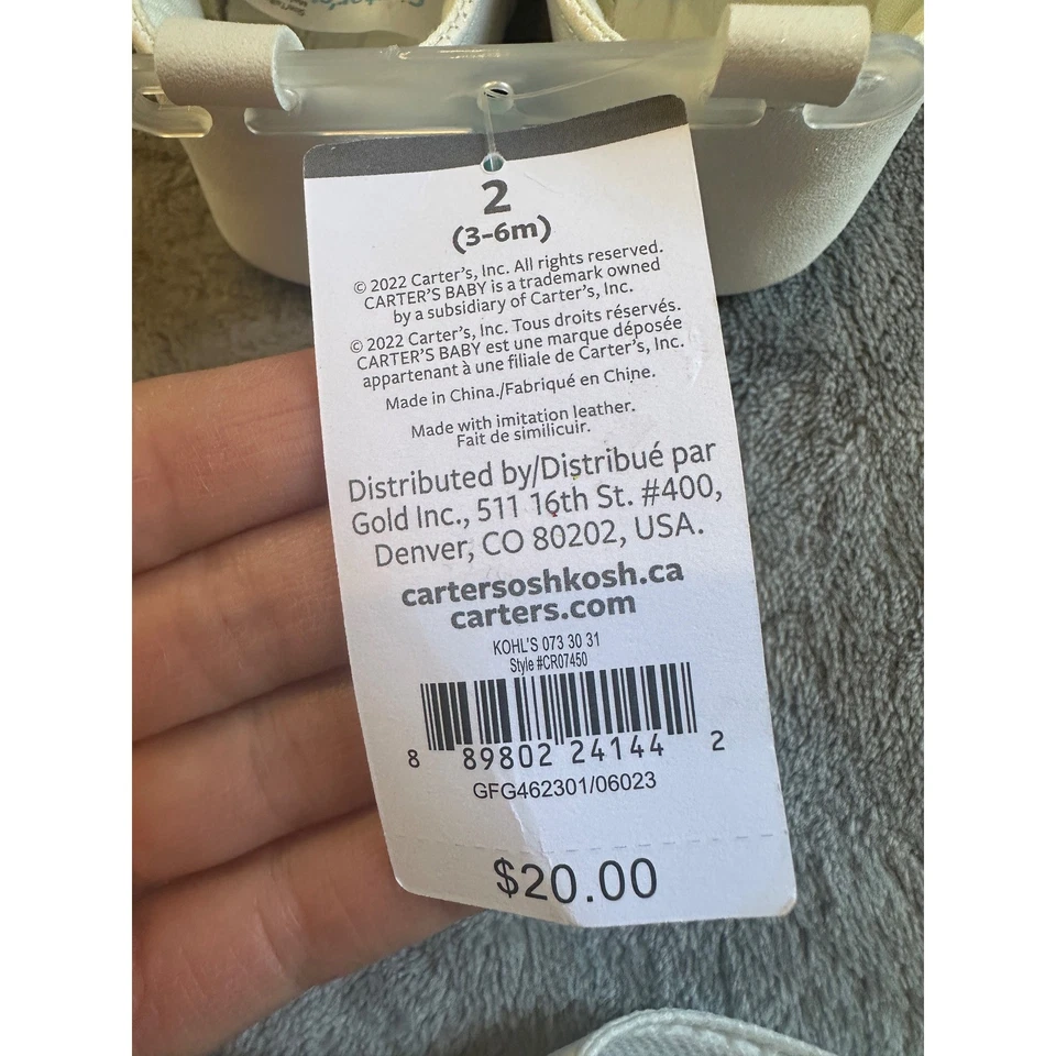 Carter's Bebé Niñas Blanco Zapatos de Vestir, Talla 2 3-6 Meses, Nuevos Con Etiquetas Foto 4 de 4