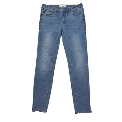 KanCan Jeans Womens 29 Blue Skinny Mid Rise Raw Hem Denim ELY1042L-SF Stretch