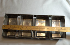 1 VTG Mini Bread Loaf Baking Pan 4 Strap Commercial 5.75" x 3.25" pans