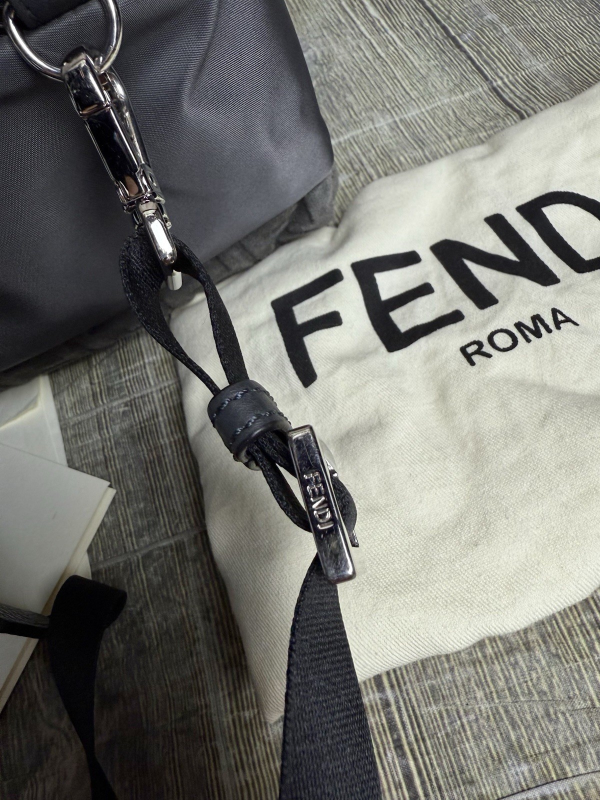 FENDI Fendiness Small Belt Backpack Men’s Bag Grey New Genuine Sling Bag £1450 image 9