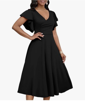 dokotoo dress Dokotoo Dresses for Women 2026 Spring Summer Sexy V Neck Ruffle Elegant  Long Sleeve Empire Waist Cute Chiffon Swing A Line Mini Short Skater Dresses  Birthday Dresses for Women Apricot X-Small at