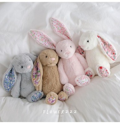 Bonnie Rabbit Plush Toys Soft Floral Ears Bunny Stuffed Dolls Kid Birthday Gifts