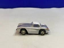 TYCO HO SCALE SLOT CAR GRAY W/ WHITE TOP 1960 CHEVY CORVETTE BENCH TESTED