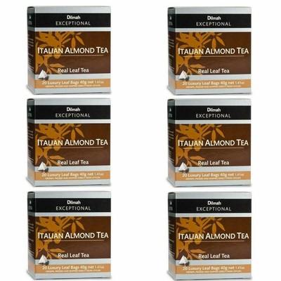 Dilmah Exceptional Italian Almond Ceylon Tea in 20 Tea Bags x 06 packs