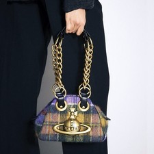 Vivienne Westwood Orb Chain Shoulder Bag Wool Check outlet F/S JP DDP