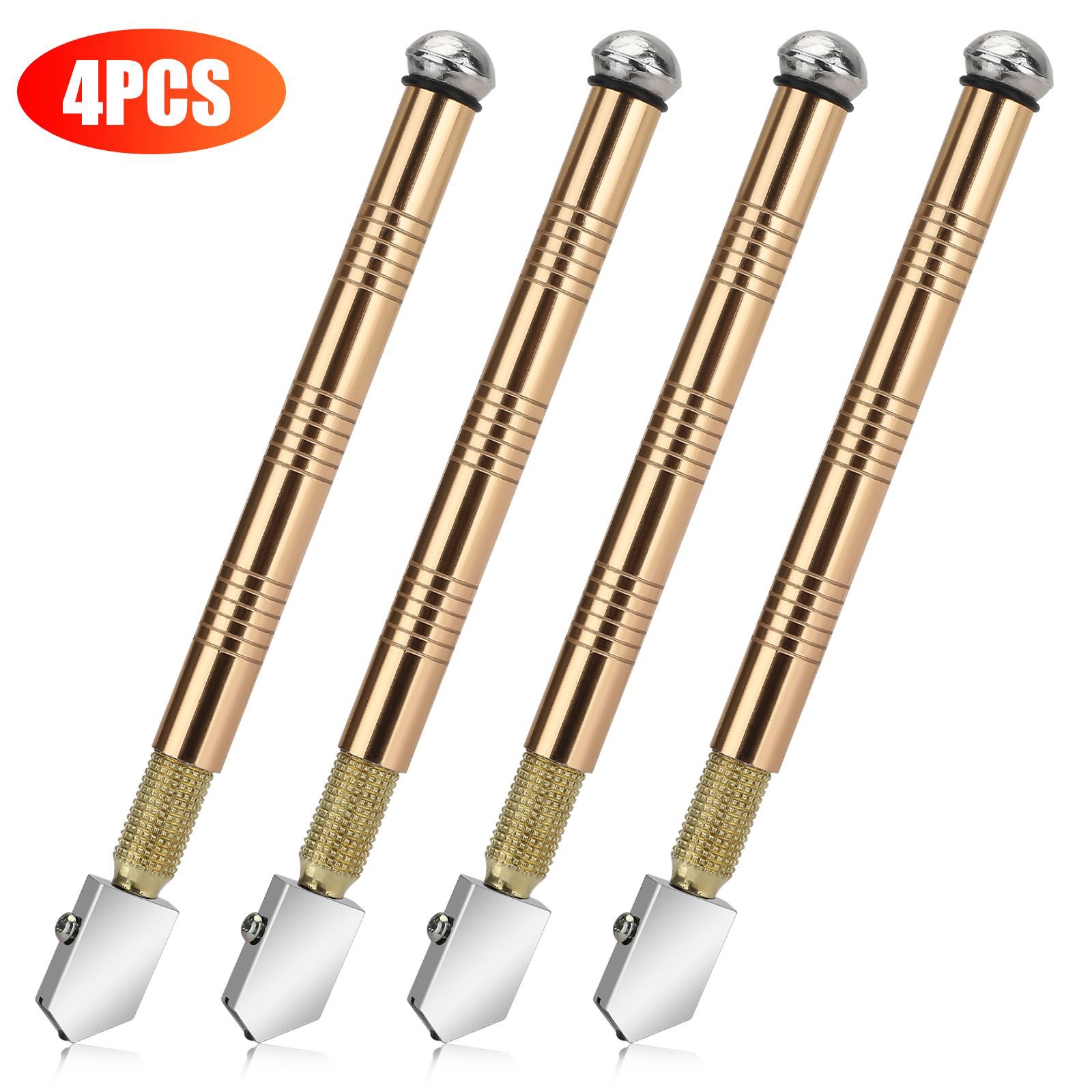 4pcs 15.5cm Professional Diamond Glass Cutter With Ergonomic and Non-slip Handle