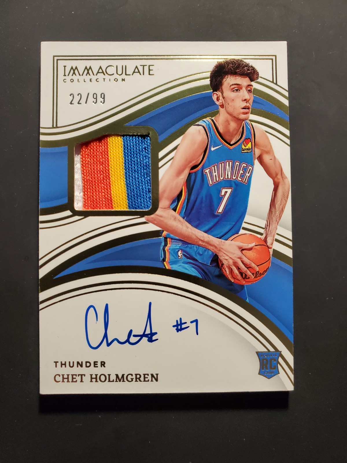 CHET HOLMGREN 2022 Panini Immaculate #123 Patch Auto Rookie /99 RC