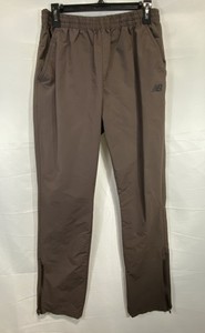 New Balance Women's Brown Nylon Spandex Zip Leg Athletic Track Pants Sz M