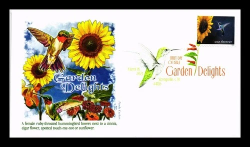 US COVER GARDEN DELIGHTS HUMMINGBIRD FDC PANDA CACHET PICTORIAL CANCEL