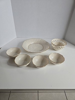 Lenox Blueberry/Blackberry Set Of 6 Gold Trim Serving Bowl Heart Bowl/Small Bowl