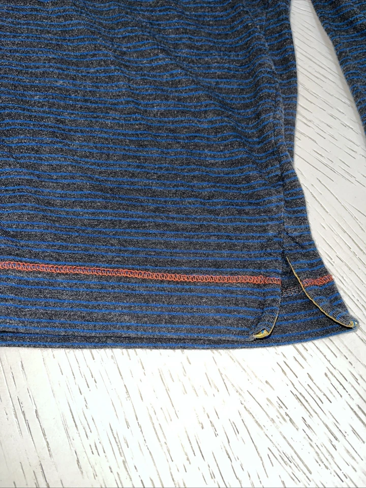 Pullover Robert Graham cuello redondo para hombre XL gris carbón azul rayas informal Foto 2 de 4