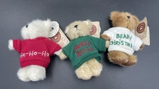 3 Boyds Bear Plush Mini 4” Ho Ho Ho, Beary Christmas, Jingle Bells with Tags