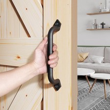 EaseLife 10" Barn Door Pull Handle, Rustic Black Cast Iron Grab, Gate Handles...