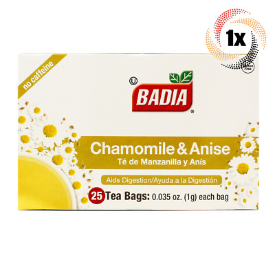 1x Box Badia Chamomile & Anise Tea | 25 Bags Per Box | Gluten Free & Kosher