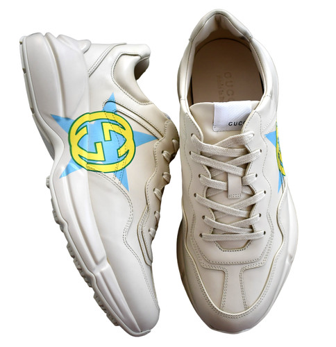 🆕️GUCCI RHYTON STAR GG Print Ivory CHUNKY Low-Top Men's Sneakers 10 US-10.5