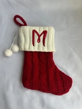 Mini Red Christmas Stocking with "M"