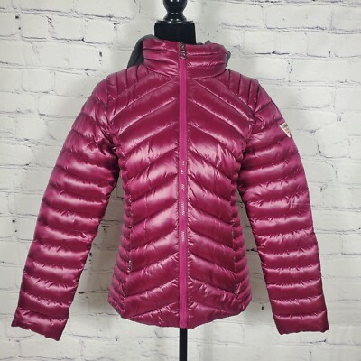 Guess Women's Size S Burgundy Puffer Hooded Jacket