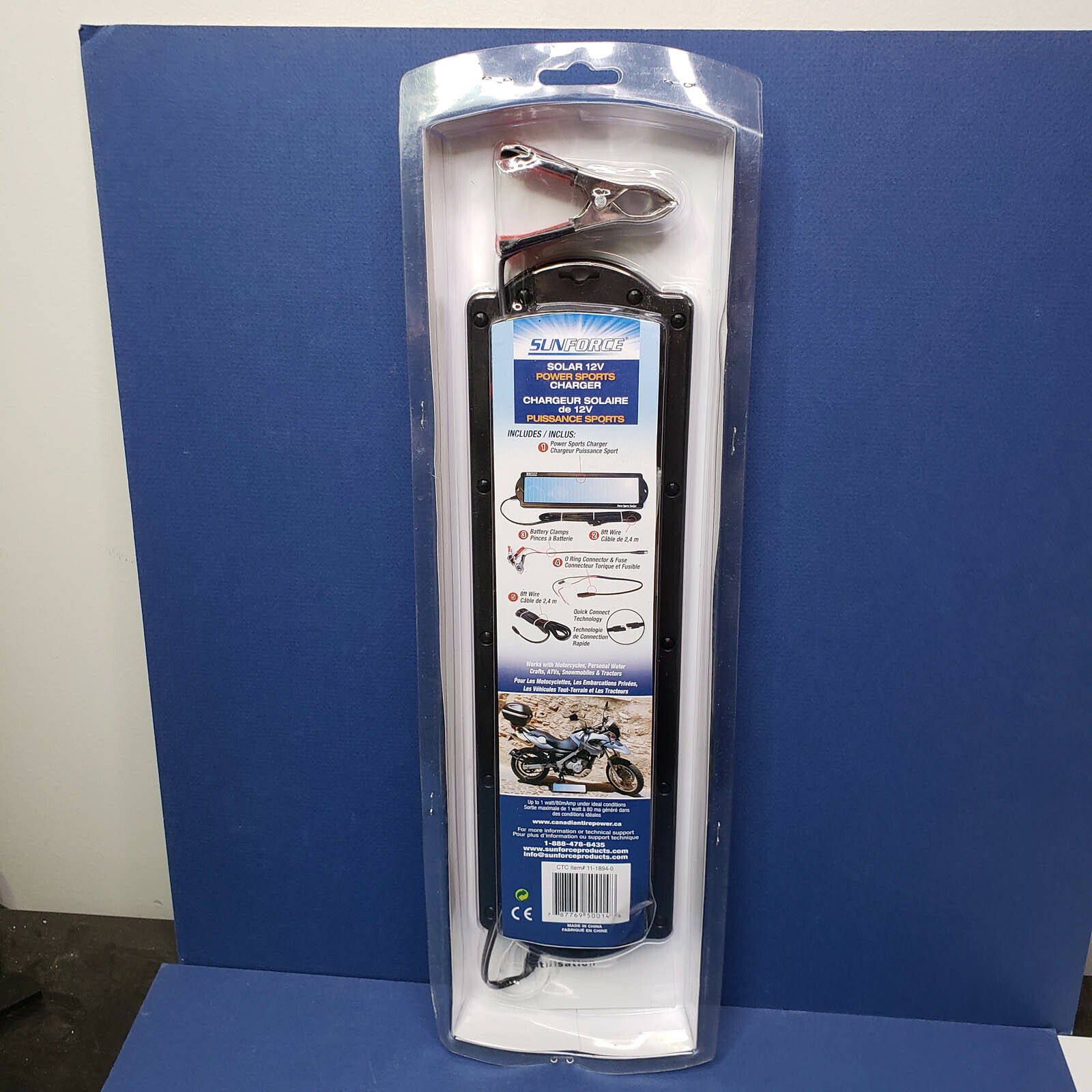 SUNFORCE SOLAR PANEL 12V POWER SPORTS TRICKLE CHARGER Kit New Canadian