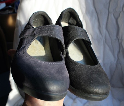 CLARKS CLOUDSTEPPERS Black Leather/Fabric Comfort Shoes, US Size 8.5M, VGC - Picture 7 of 7
