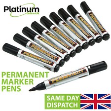 Permanent Marker Pens Black - Bullet Tip - High Quality Fine Waterproof Markers