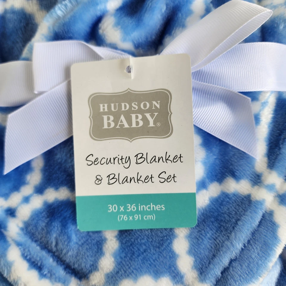 NUEVO CON ETIQUETAS Hudson Bebé Infante Niño Manta de Felpa Conjunto de Seguridad Azul Naranja Zorro 30"x36"  Foto 2 de 4