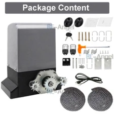550W 3100LBS Electric Sliding Gate Opener Automatic Motor Remote Kit w/20ftChain