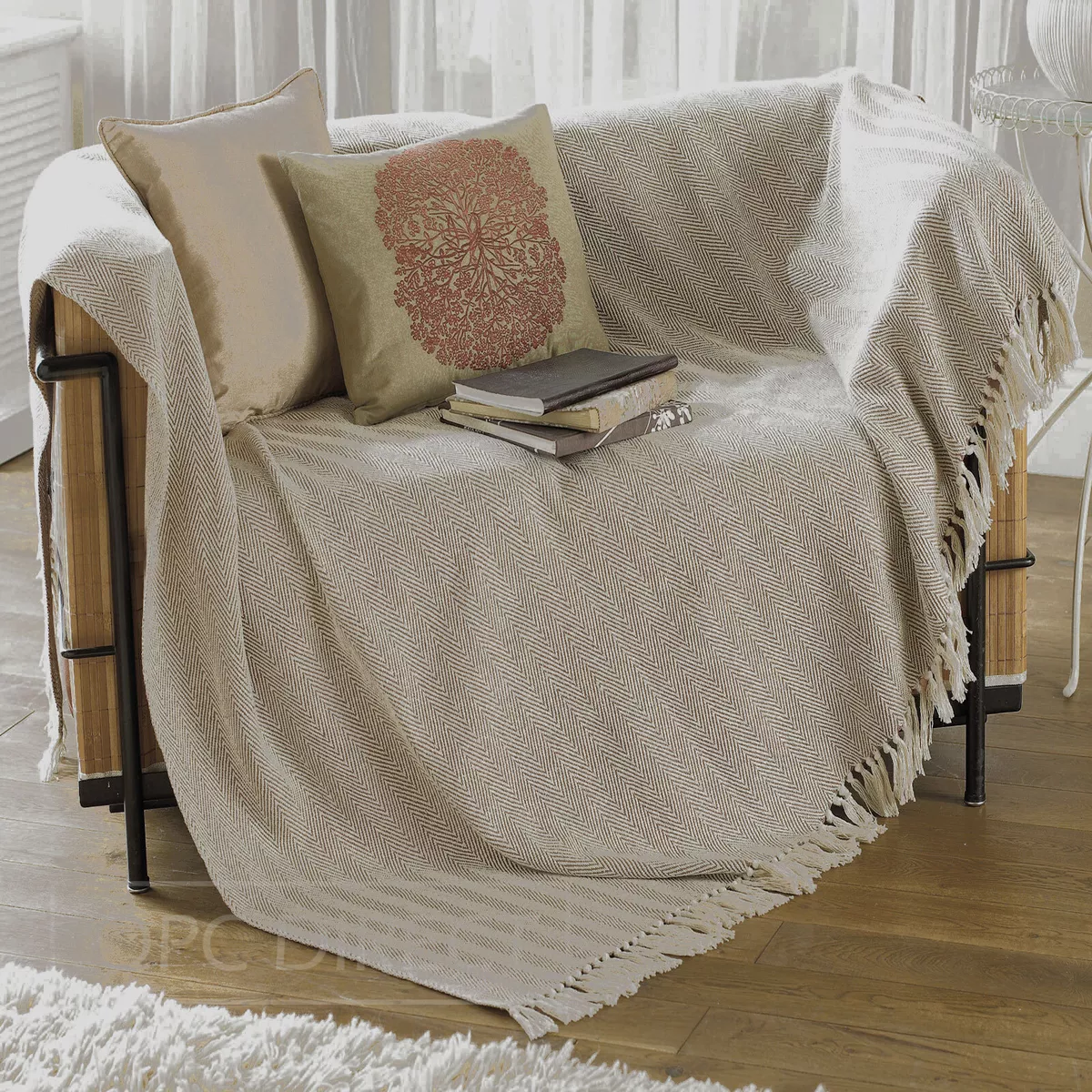 Natural Cotton Chair Sofa Couch Blanket