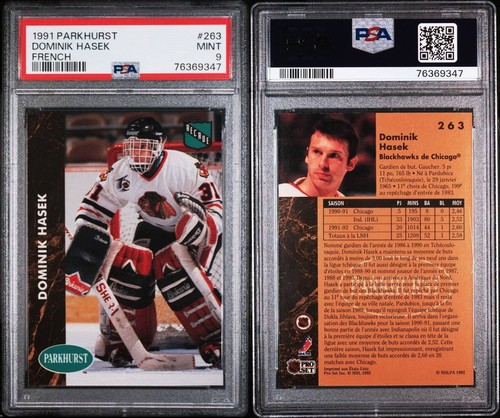 Dominik Hasek [French] #263 1991 Parkhurst card
