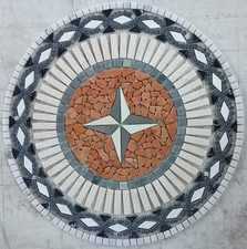 ROSONE MOSAICO ANTICATO su rete misura diametro 90x1 cm COD. RUDLXX