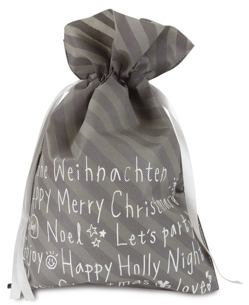 Riffelmacher 19635 Riffelmacher Weihnachtssack Mit Text - 30 X 45 Cm, Grau-image