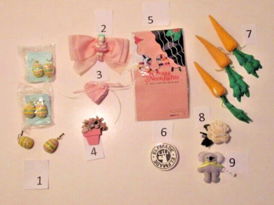 LOT/13  Holiday Fashion Accessories-Dept 56 necklace-egg earrings-carrot pins