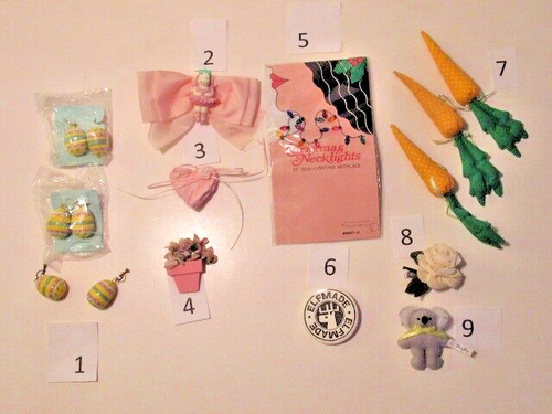 LOT/13 Holiday Fashion Accessories-Dept 56 necklace-egg earrings-carrot pins - 第 1/11 張圖片