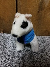 Vintage Etone 1986 White Dog w/ Spot 8” Plush Stuffed Animal