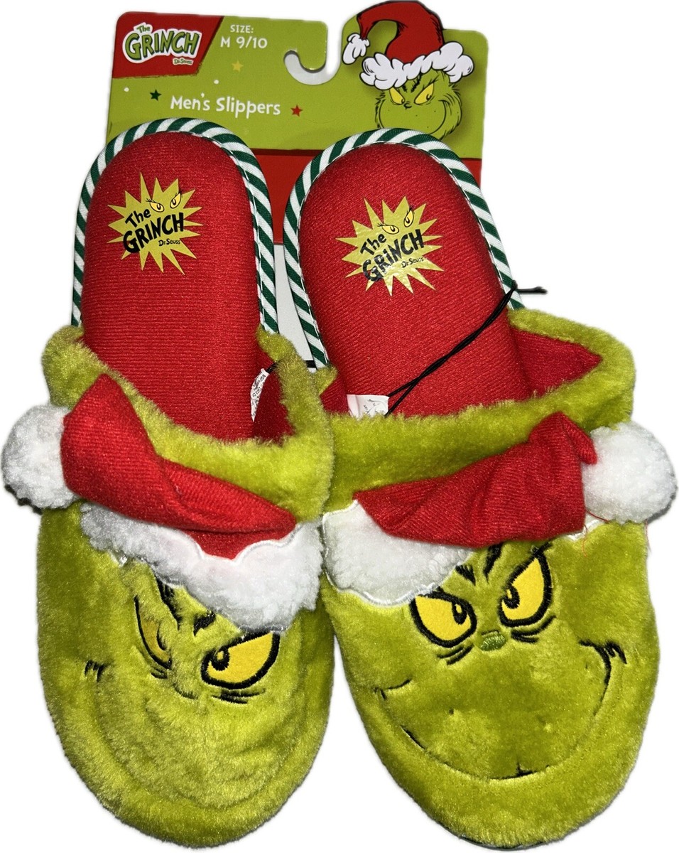 Grinch slippers/Dr Seuss men\'s slippers/Grinch men’s slippers. Sz 9/10 Men main image 4