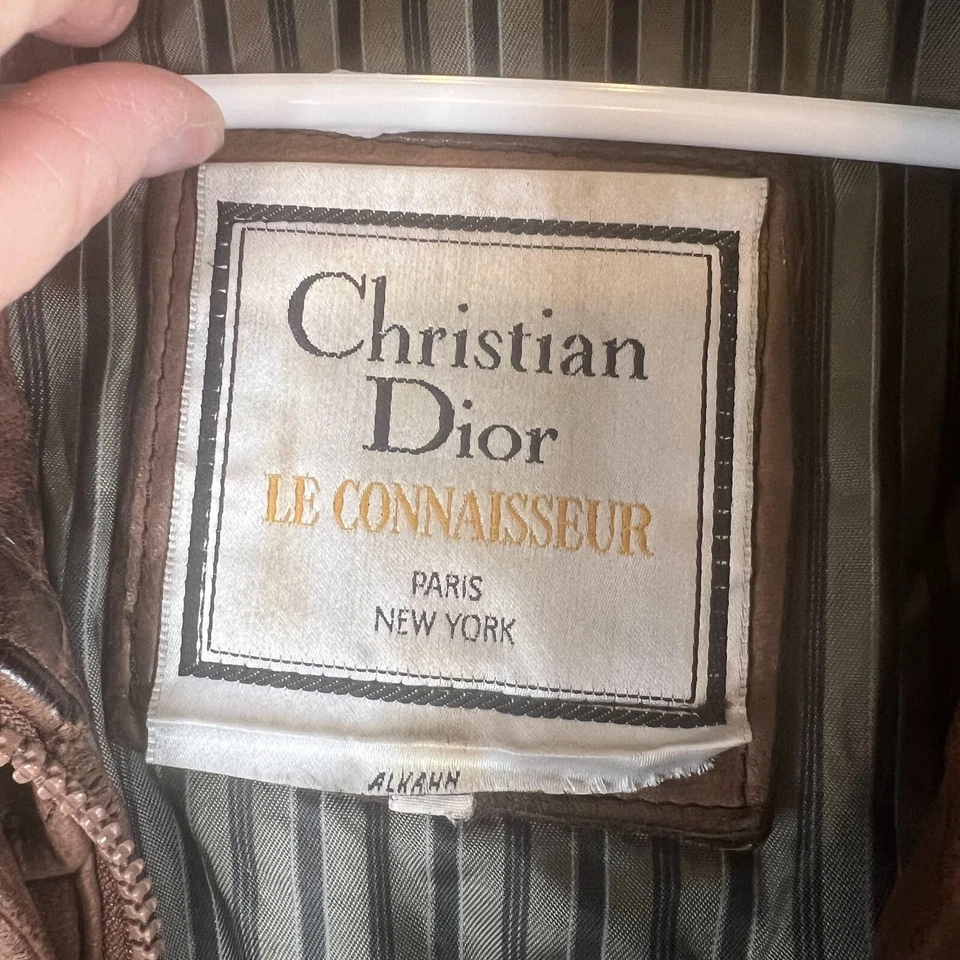 Chaqueta De Colección Christian Dior Le Connaisseur Paris NY XL Marrón Cuero Alkahn Dañado Foto 4 de 4