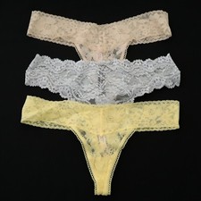 3 NEW Victoria's Secret VTG 2015 2018 Lace Full Thong Panty Lot MEDIUM