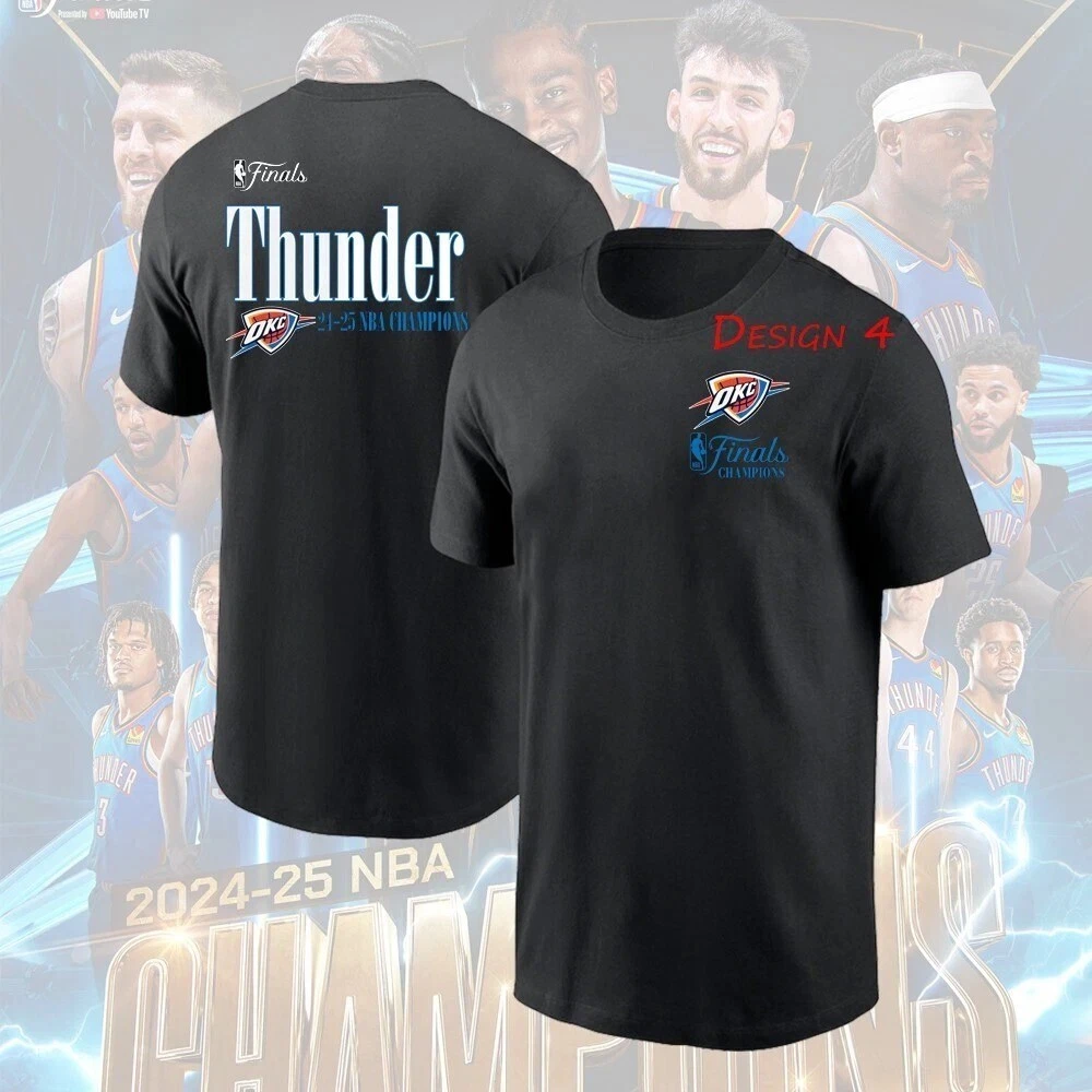 OKC Thunder 2025 Basketball Finals Champions Double Sided T-Shirt - All Sizes