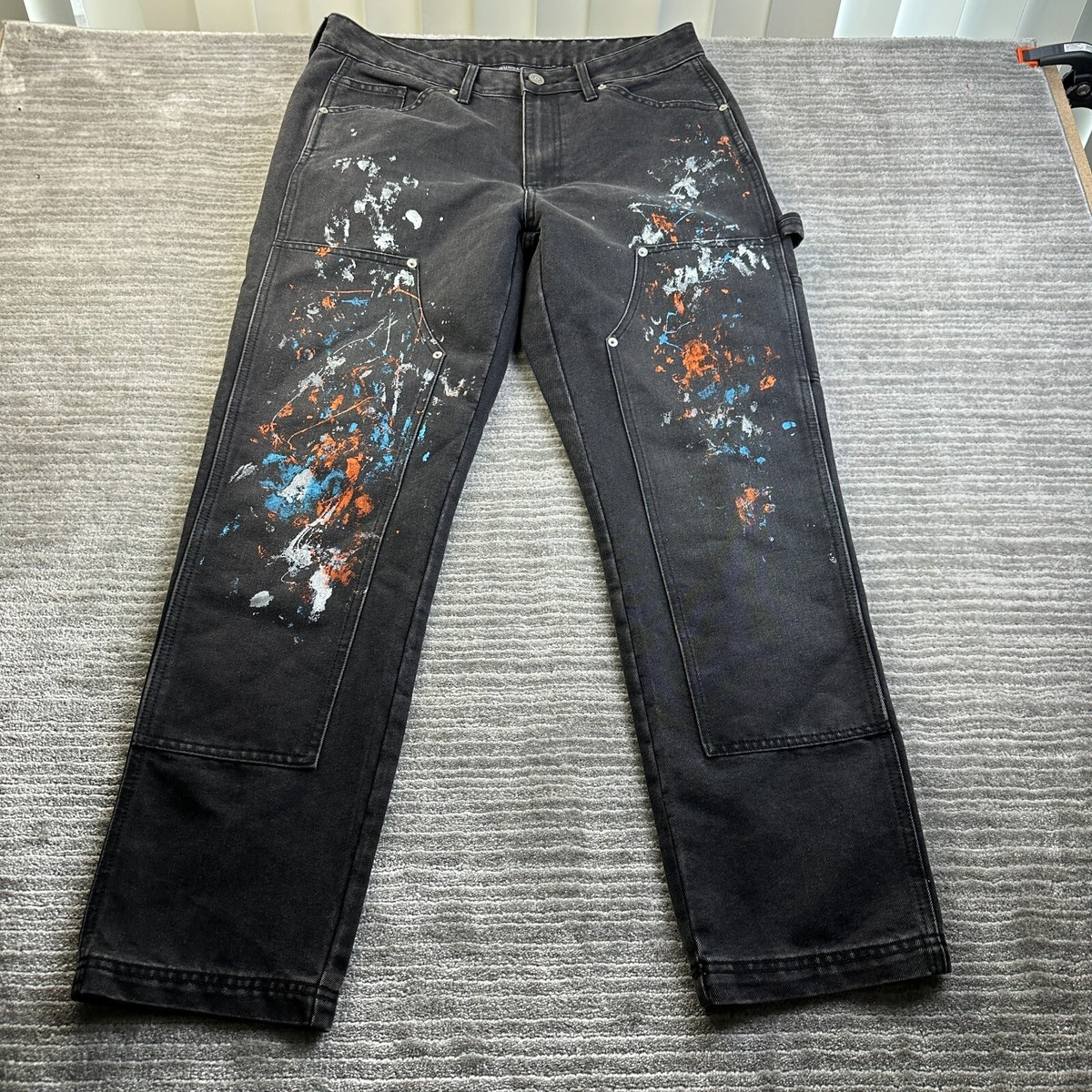 No Boundaries Jeans Mens 32x30 Double Knee Paint Splatter