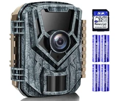 Punvoe 1080P 24MP Trail Camera - Night Vision 120 degree Wide Angle Wildlife