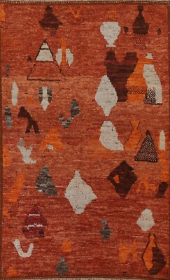 Tribal Rust Geometric Moroccan Oriental Area Rug 7'x10' Wool Hand-knotted Carpet