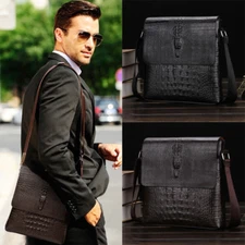 Alligator Men's Leather Messenger Bags Briefcase Shoulder Bag Crossbody Handbag