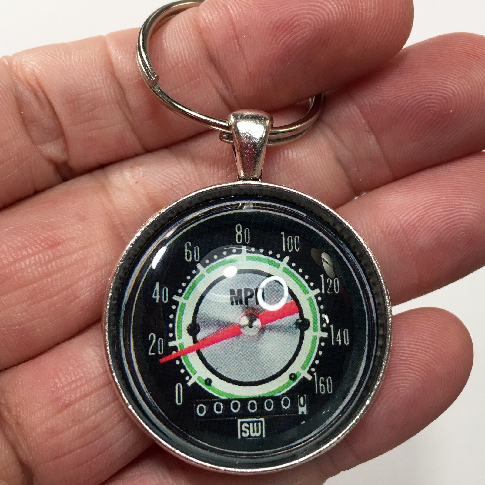 SW Stewart Warner 160 MPH Greenline Speedometer Reproduction Keychain ...