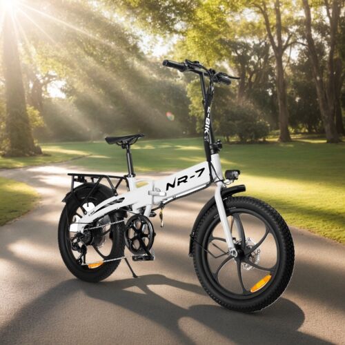 NR-7 White E-bikes Bike Adults 20" Bicycle Electric 750W Foldable Ebike Folding