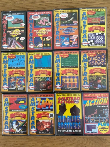 Amstrad Action Pack MAGAZINE Cassette COVER tapes COMPLETE SET 1993 CPC 646 6128