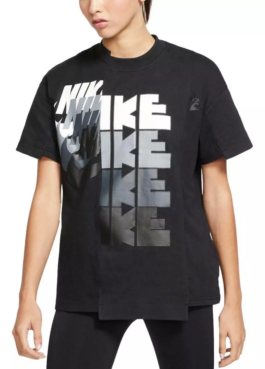 Nike x Sacai Women's Hybrid Short Sleeve Tee (Black) CD6310-010