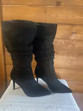 Just fab Khloy Slouch Black Heeled Boots Sz 6 NIB