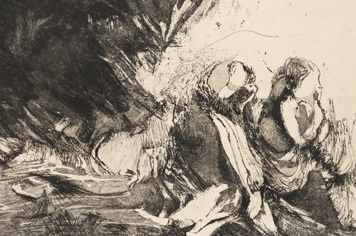 P. STEIN (1922-2015), Zwei Figuren vor dunklem Wirbel, 1964, Rad. Informelle Ku - Picture 4 of 5