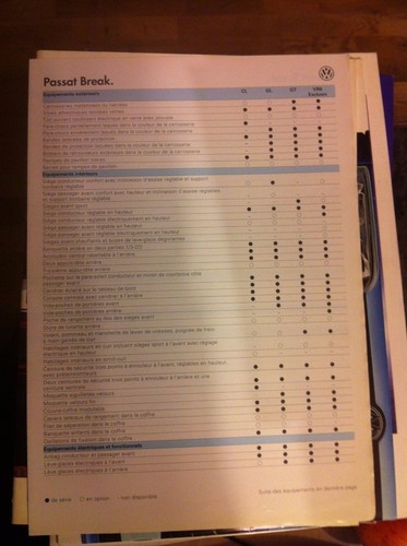 BROCHURE VOLKSWAGEN PASSAT BREAK  FRANCAIS  1994  39 PAGES - Picture 2 of 2