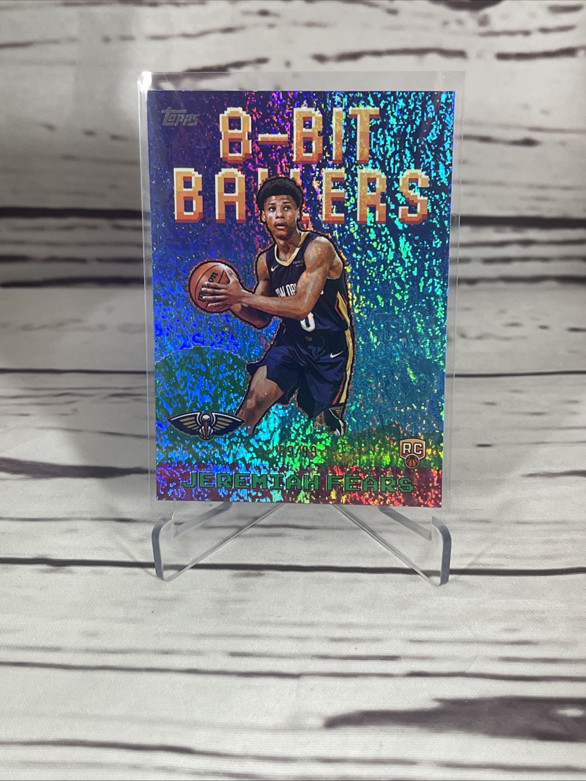 2025-26 Topps #8B-37 Jeremiah Fears 8-Bit Ballers Green Holo Foil 69/99 RC