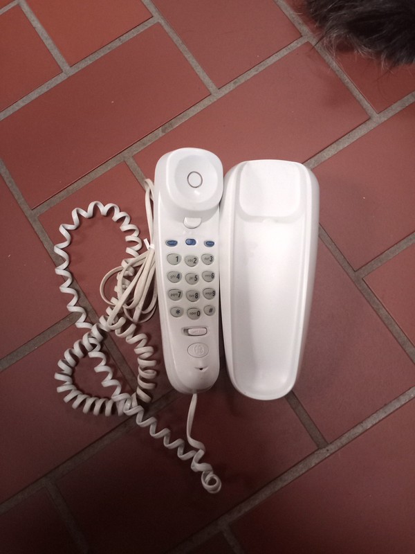 GE Corded Slimline Telephone Easy Dial Buttons Wired Landline Home Wall Phone